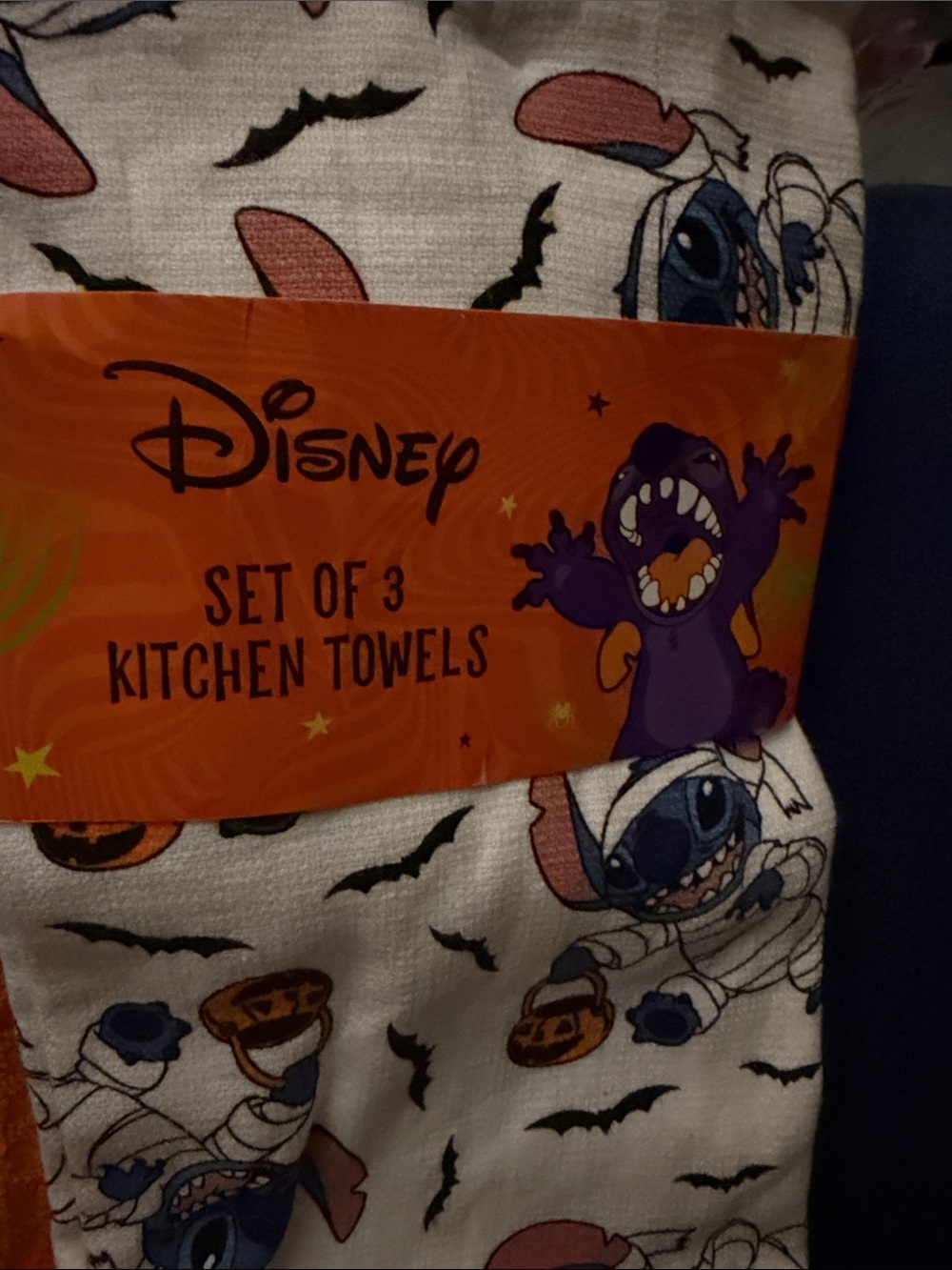 Set of three Disney kitchen towels stitch